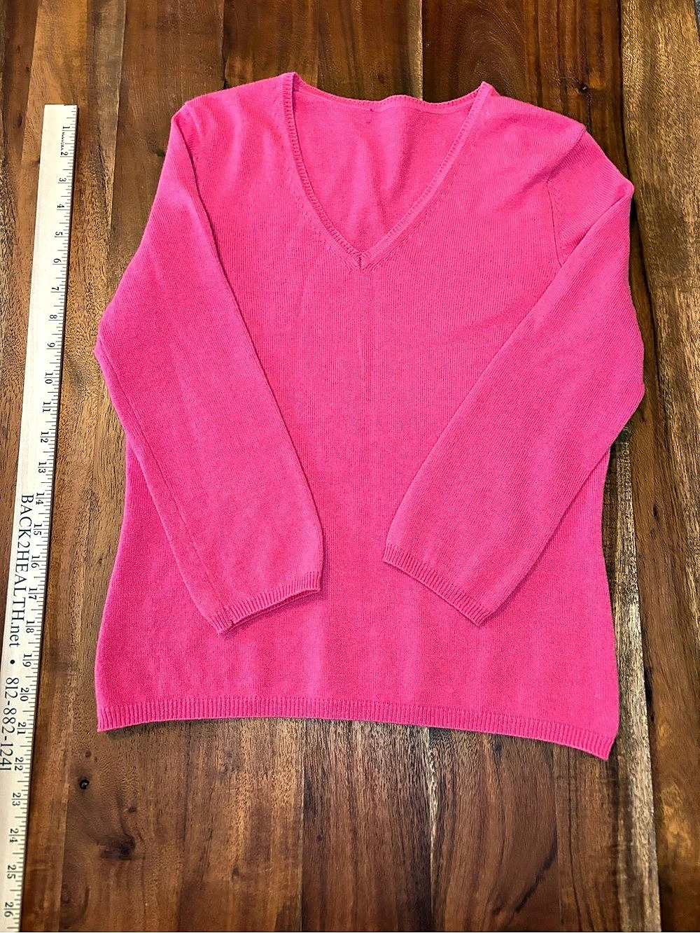 Pink Cashmere V-Neck Sweater